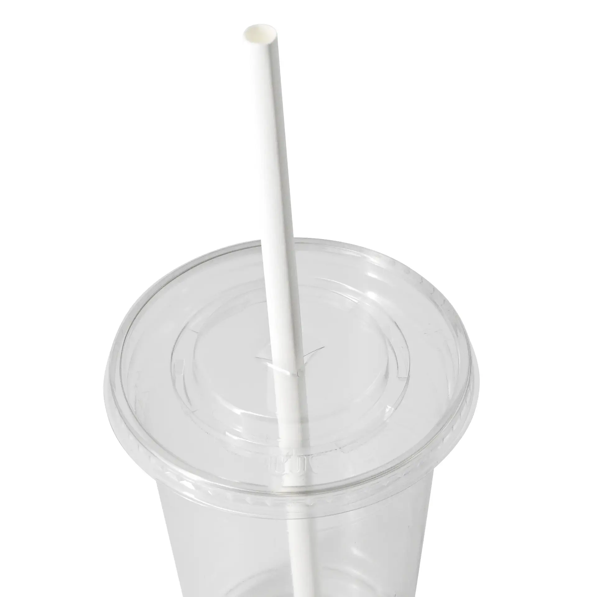 Jumbo drinking straw 23 cm, Ø 0,8 cm, white, vertically rolled