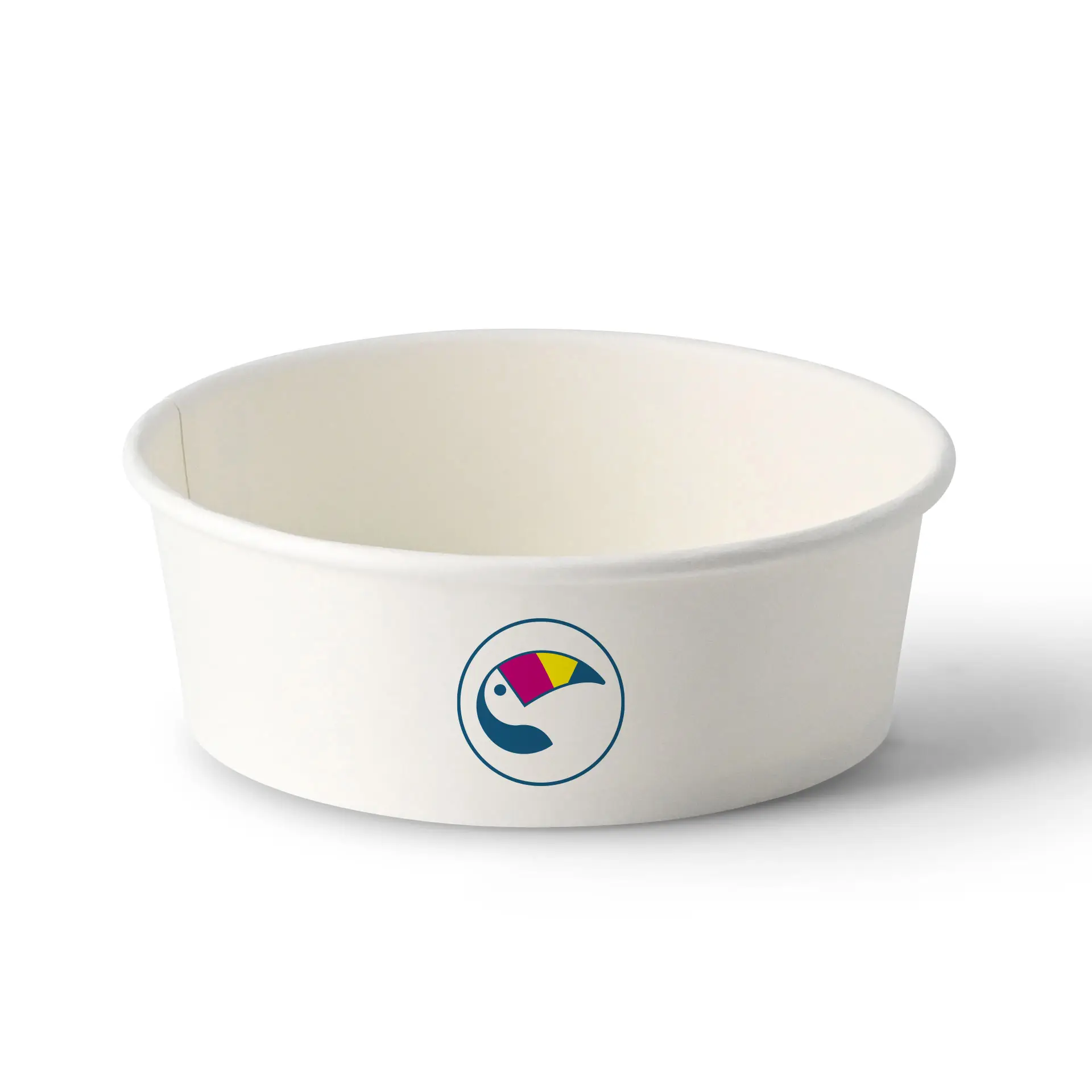Custom salad bowls / Printed bowls, 400 ml, Ø 150 mm, white, PE-coated
