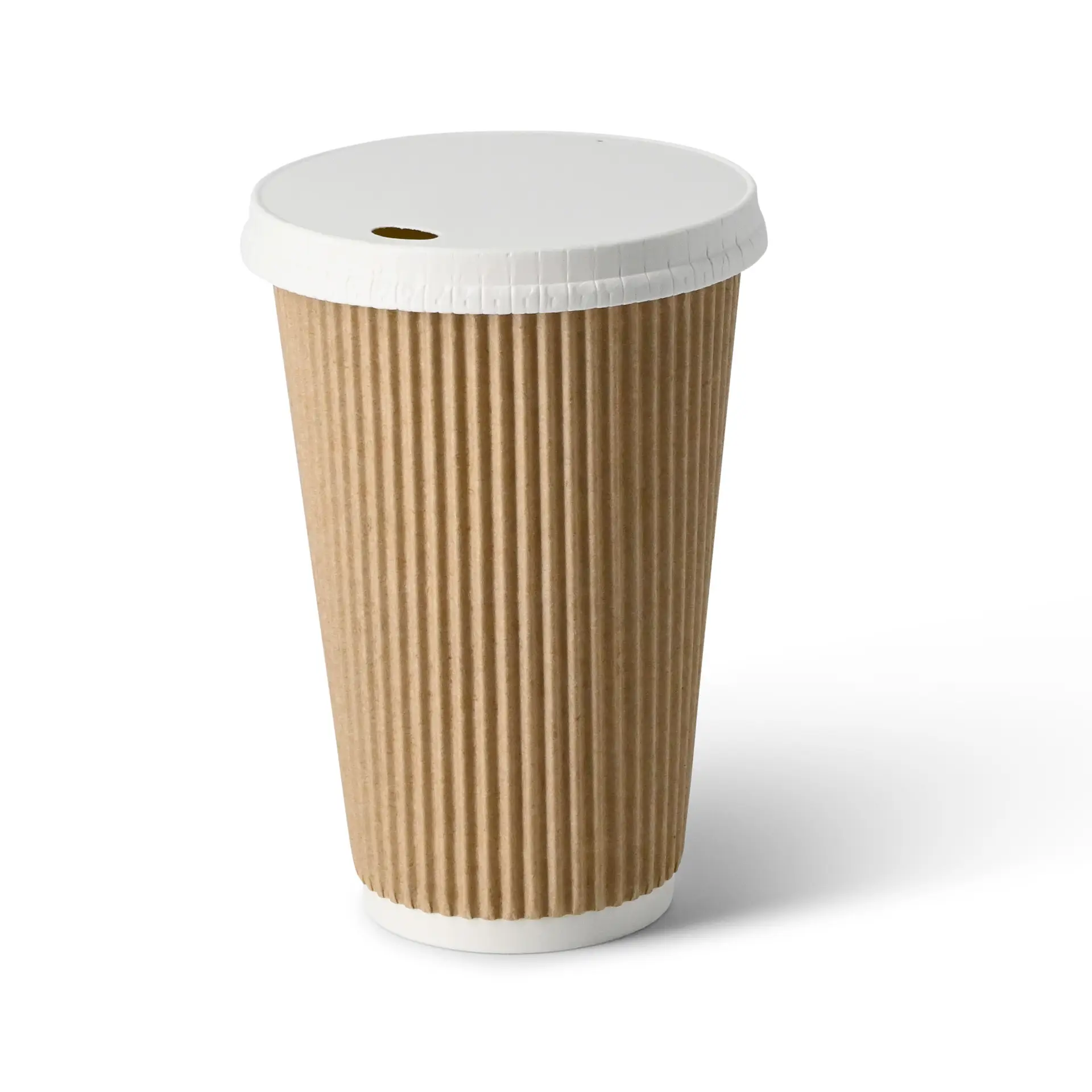 16 oz Takeaway coffee cups / Ripple cups, Ø 90 mm, kraft