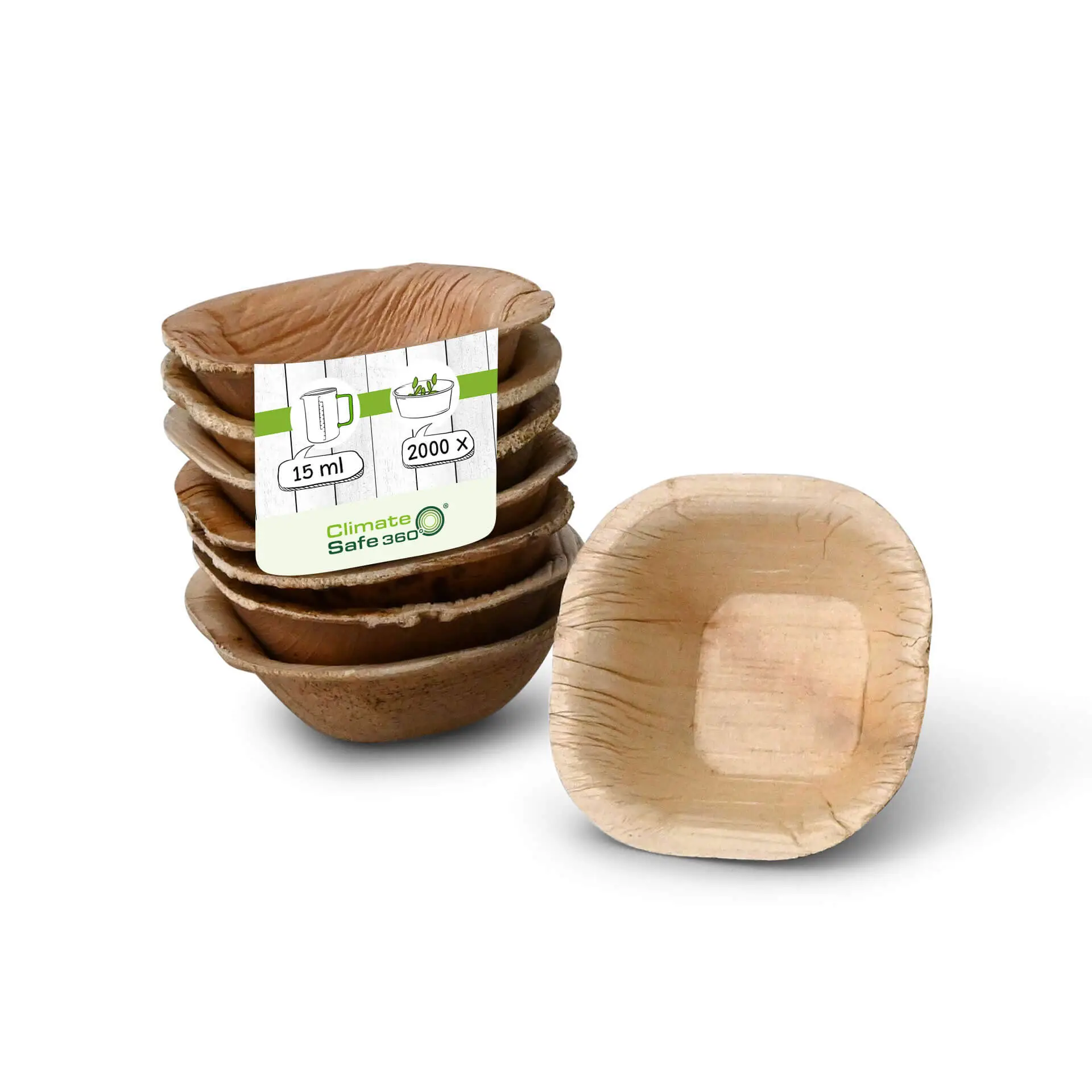 Palm leaf bowls  "Palmware®" 15 ml, square