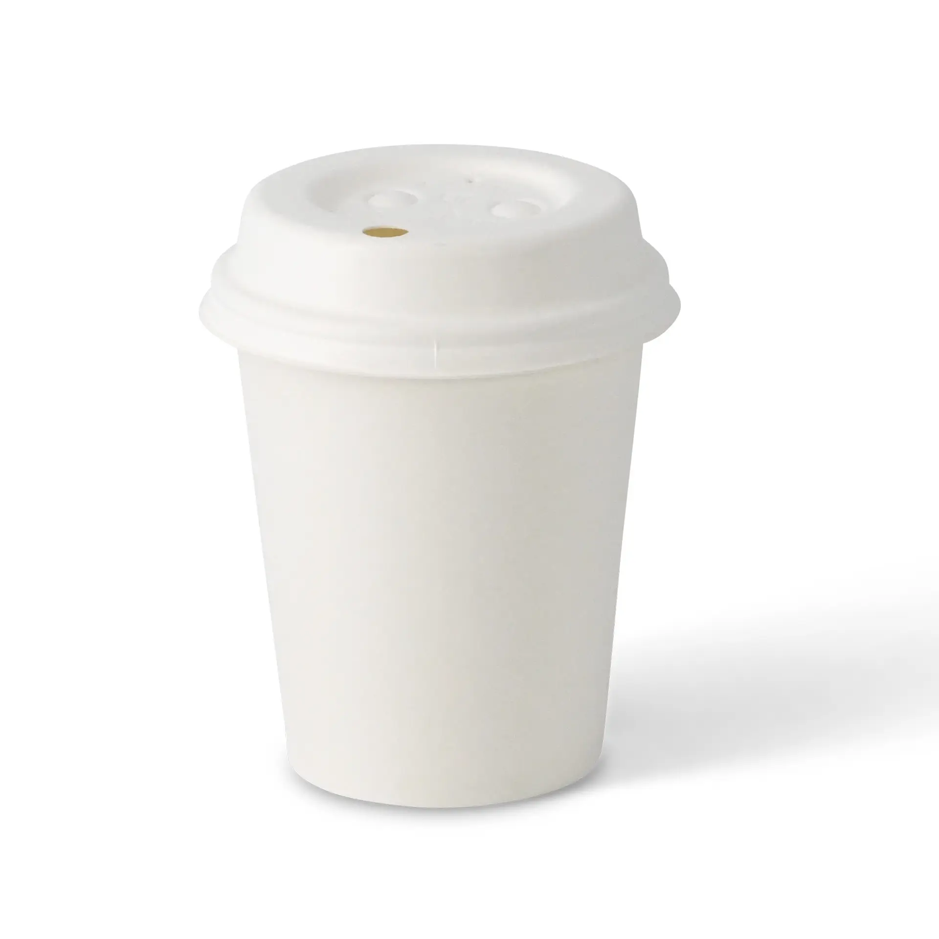 Single-wall white paper cup, 200 ml / 8 oz, PLA-coated for hot and cold drinks; eco-friendly and biodegradable.