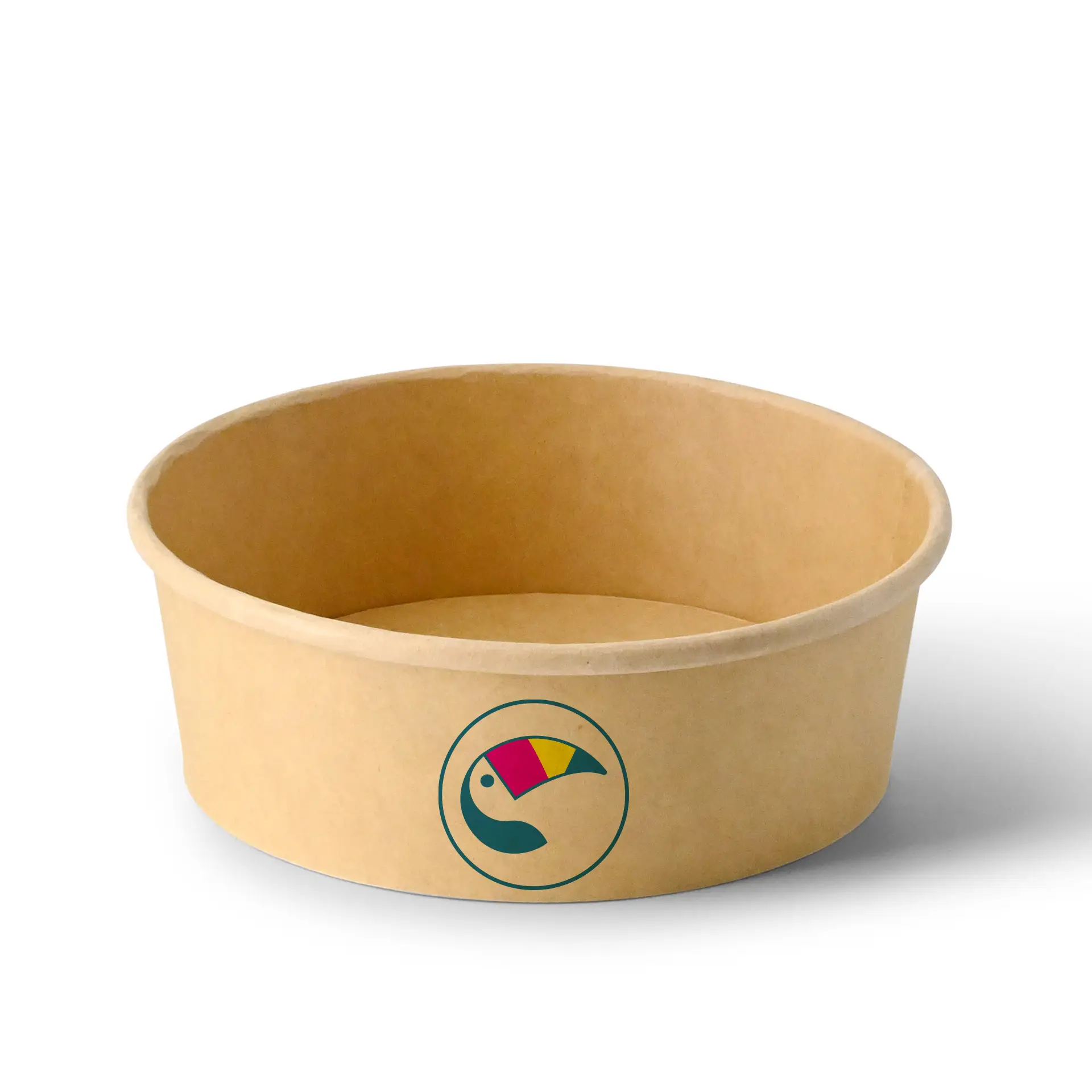 Custom salad bowls / Printed bowls, 400 ml, Ø 150 mm, brown, PE-coated