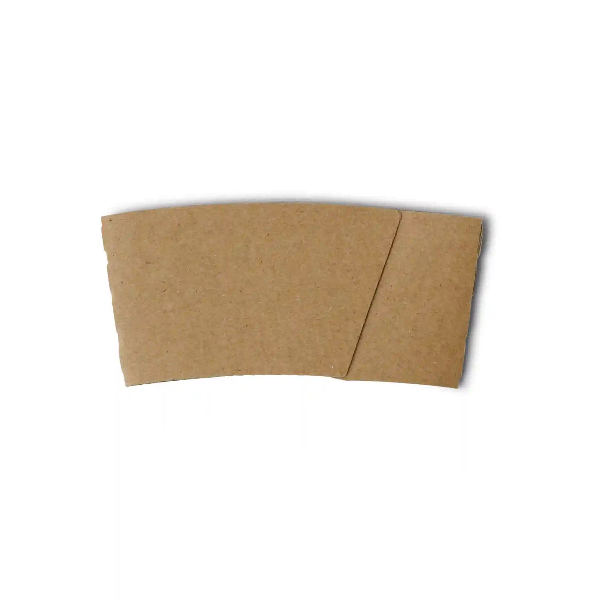 Brown cardboard cup sleeve for 150, 200, or 250 ml paper cups, measuring 53 mm in height and 115 mm in width.
