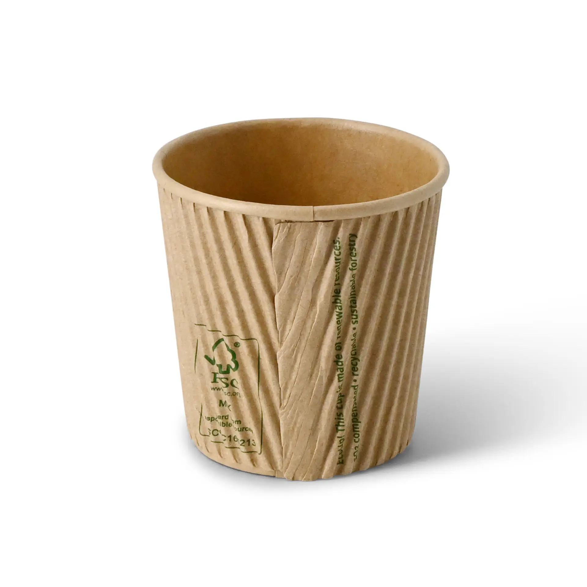 4 oz Takeaway coffee cups / Ripple cups, Ø 62 mm, kraft dhd048321-riffelbecher-kaffee-to-go-becher-100-ml-4-oz-62-mm-braun-2