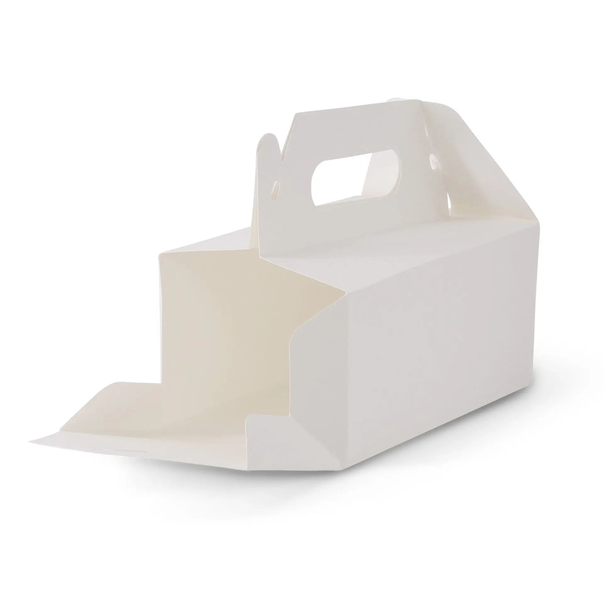 Cardboard pastry boxes with handle S, 18 x 11 x 9 cm, white, foldable