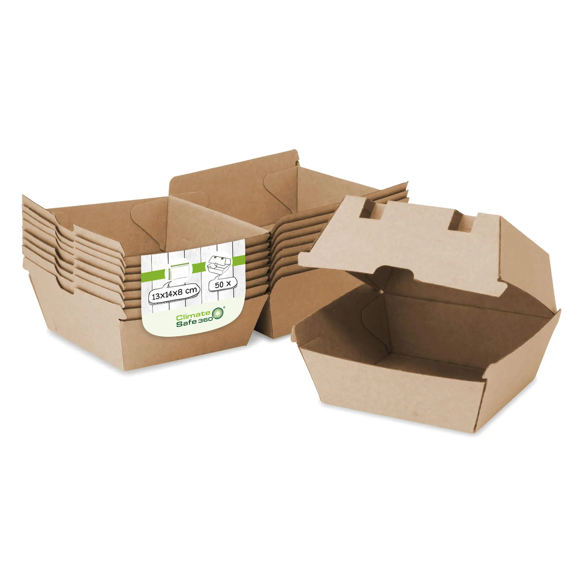Takeaway-burger boxes 13 x 14 x 8 cm, kraft board Takeaway-burger boxes 13 x 14 x 8 cm, kraft board