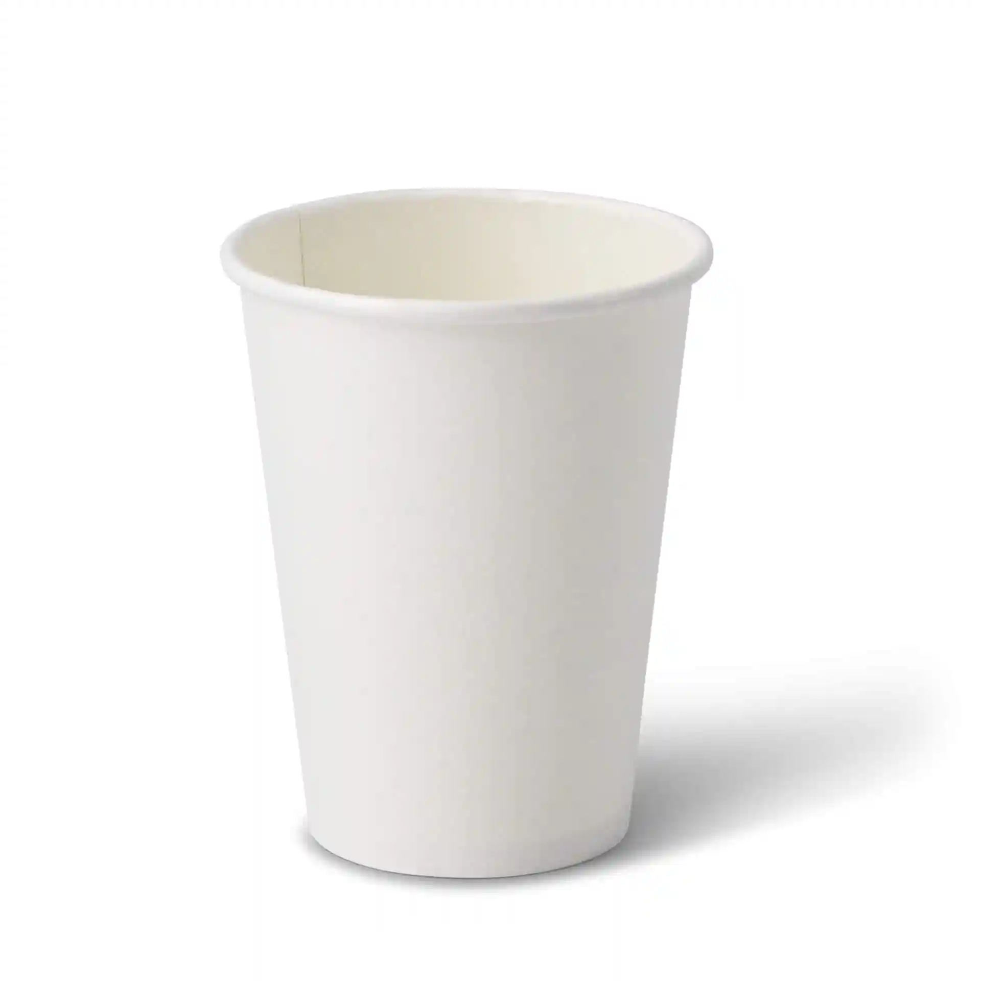 White paper cup with a round shape, 12 oz capacity, and a height of 110 mm.