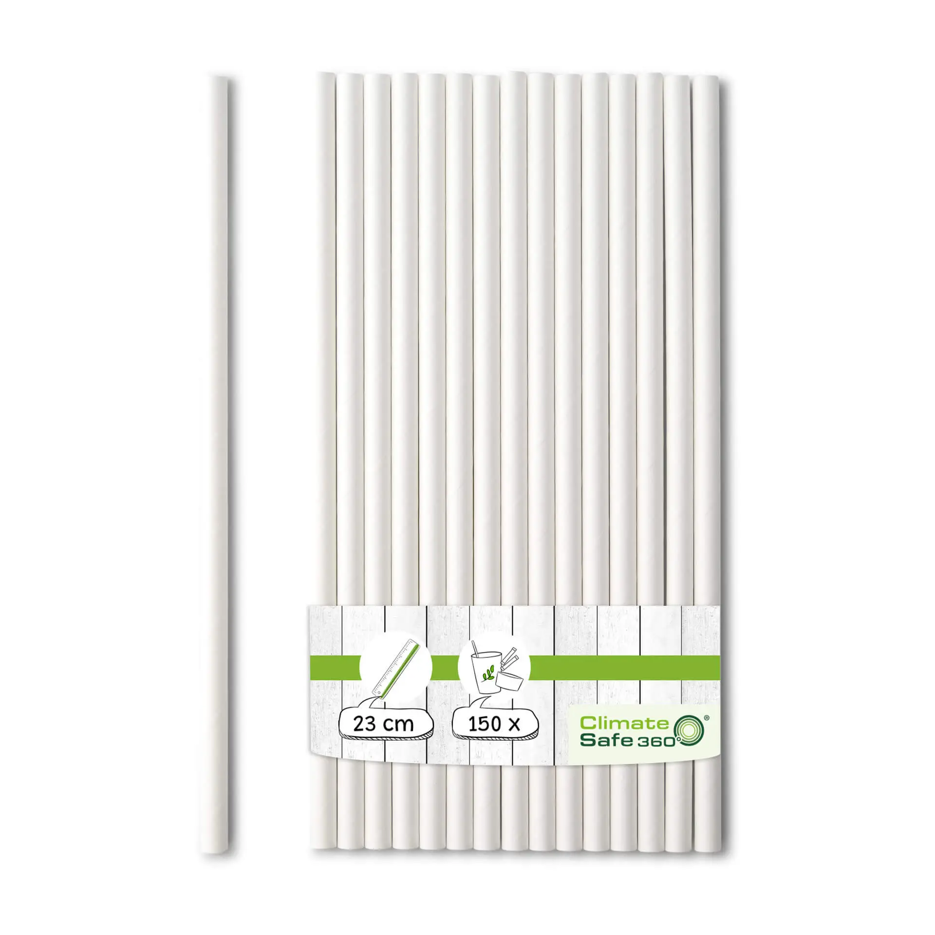 23 cm, Ø 0.8 cm Paper-jumbo-straws, white 23 cm, Ø 0.8 cm Paper-jumbo-straws, white