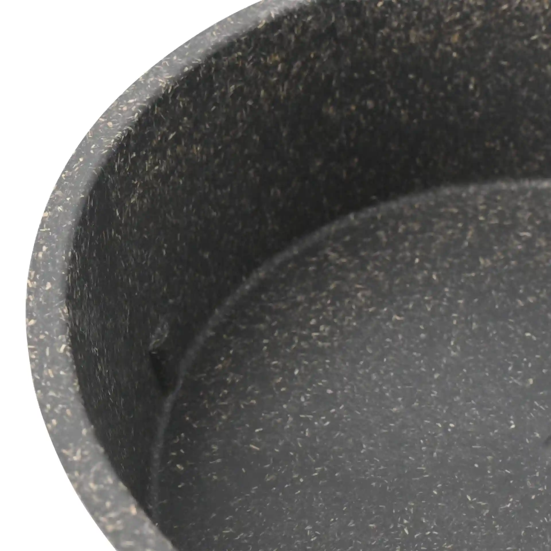 Round grey bowl made of bio compound, 1,000 ml capacity, showing the interior texture and shape.