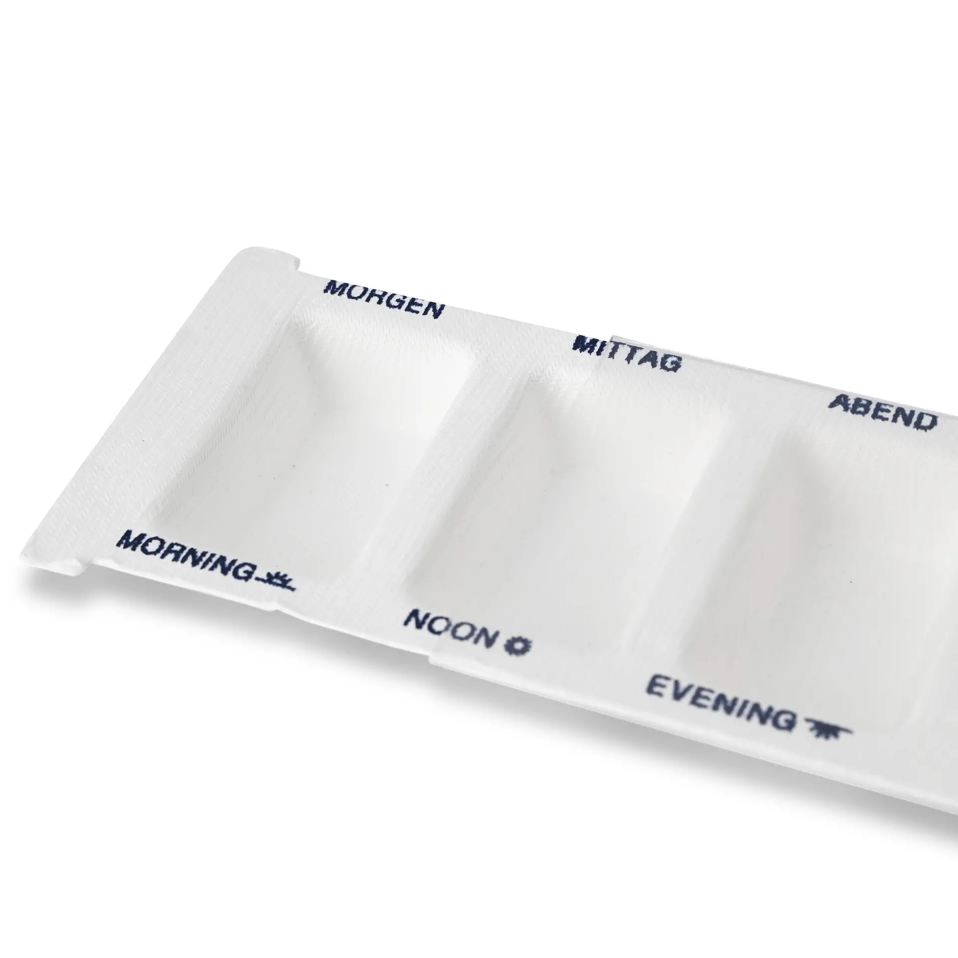Plant fibre medication dispenser 6 x 22 x 1 cm, 4 chambers, rPET sliding lid dhy05070-medikamenten-dispenser-aus-pflanzenfasern-6-x-22-x-1-cm-4-kammern-rpet-schiebedeckel-5