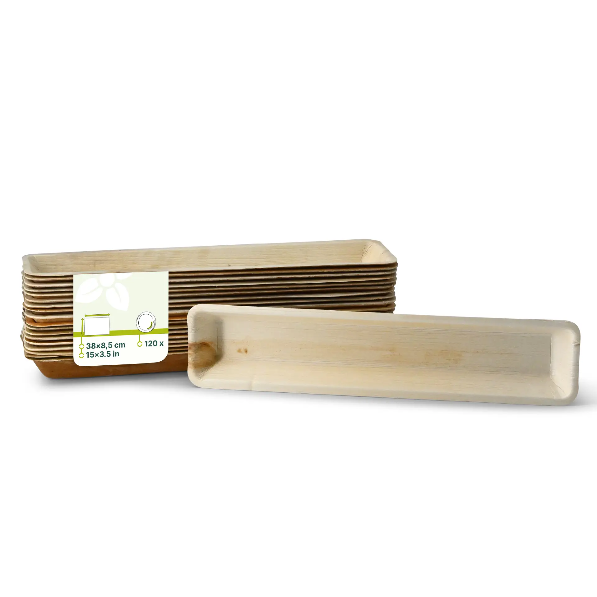 Palm Leaf Tray "Palmware®" 38 x 8.5 cm, Rectangular dtw05314-palmblatt-tablett-palmware-38-x-85-cm-rechteckig