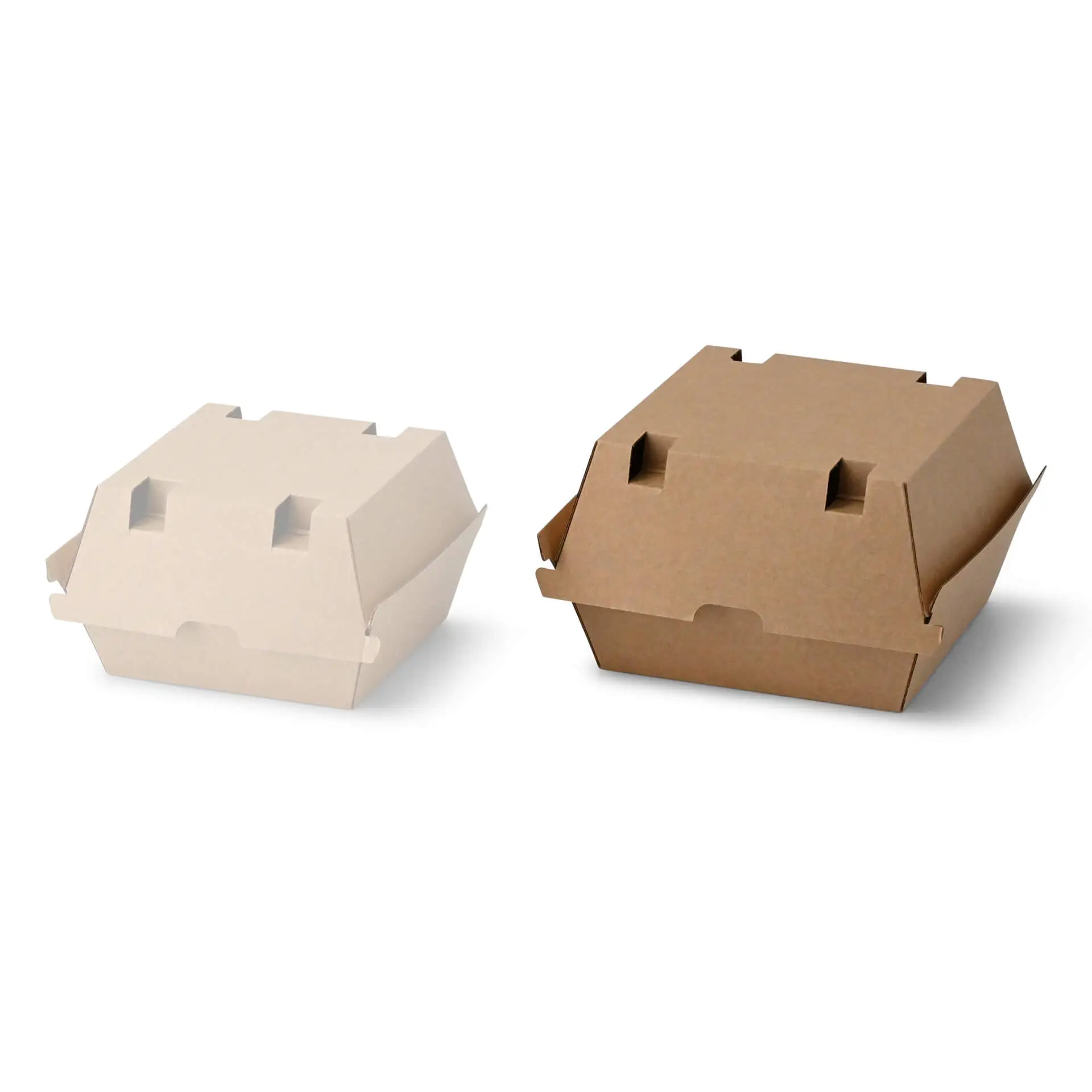 Takeaway-burger boxes 16.8 x 15.8 x 9.8 cm, kraft board