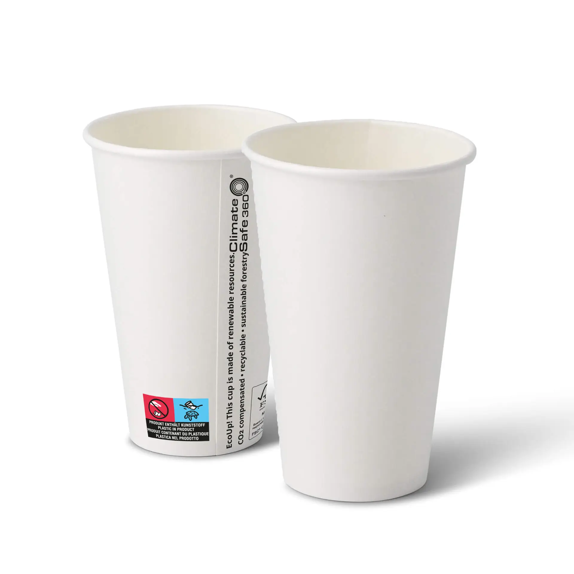 16 oz Paper cups (coated), Ø 90 mm, white