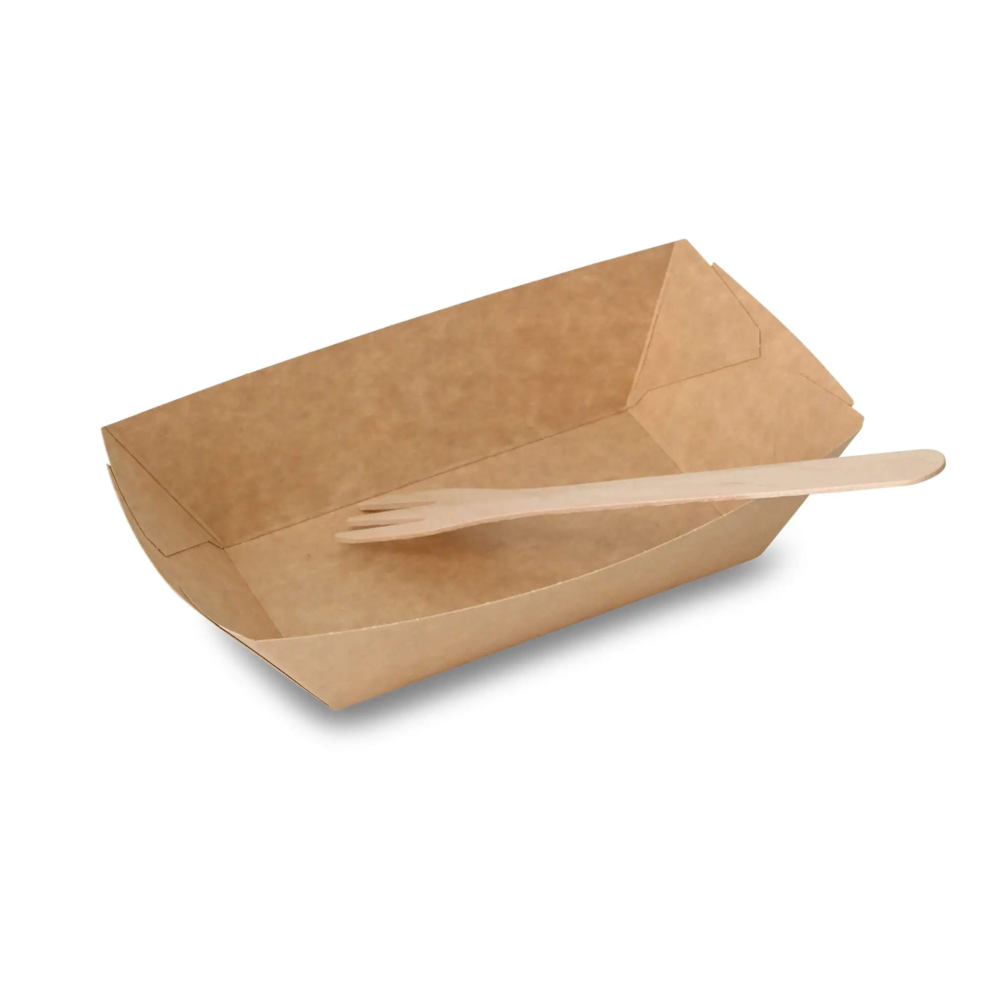 Cardboard snack bowl 500 ml, 21.5 x 16 x 5 cm, brown
