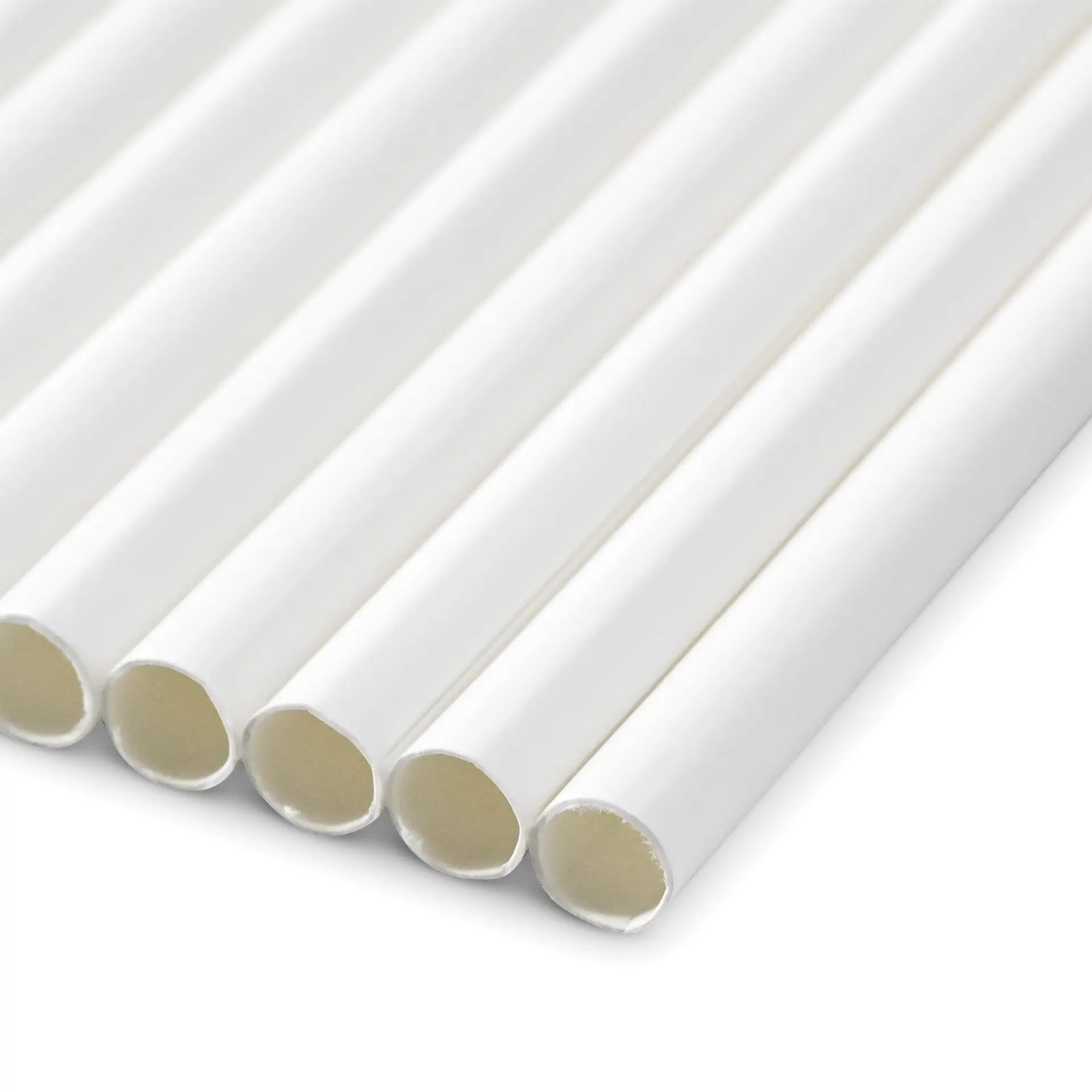 Jumbo drinking straw 23 cm, Ø 0,8 cm, white, vertically rolled