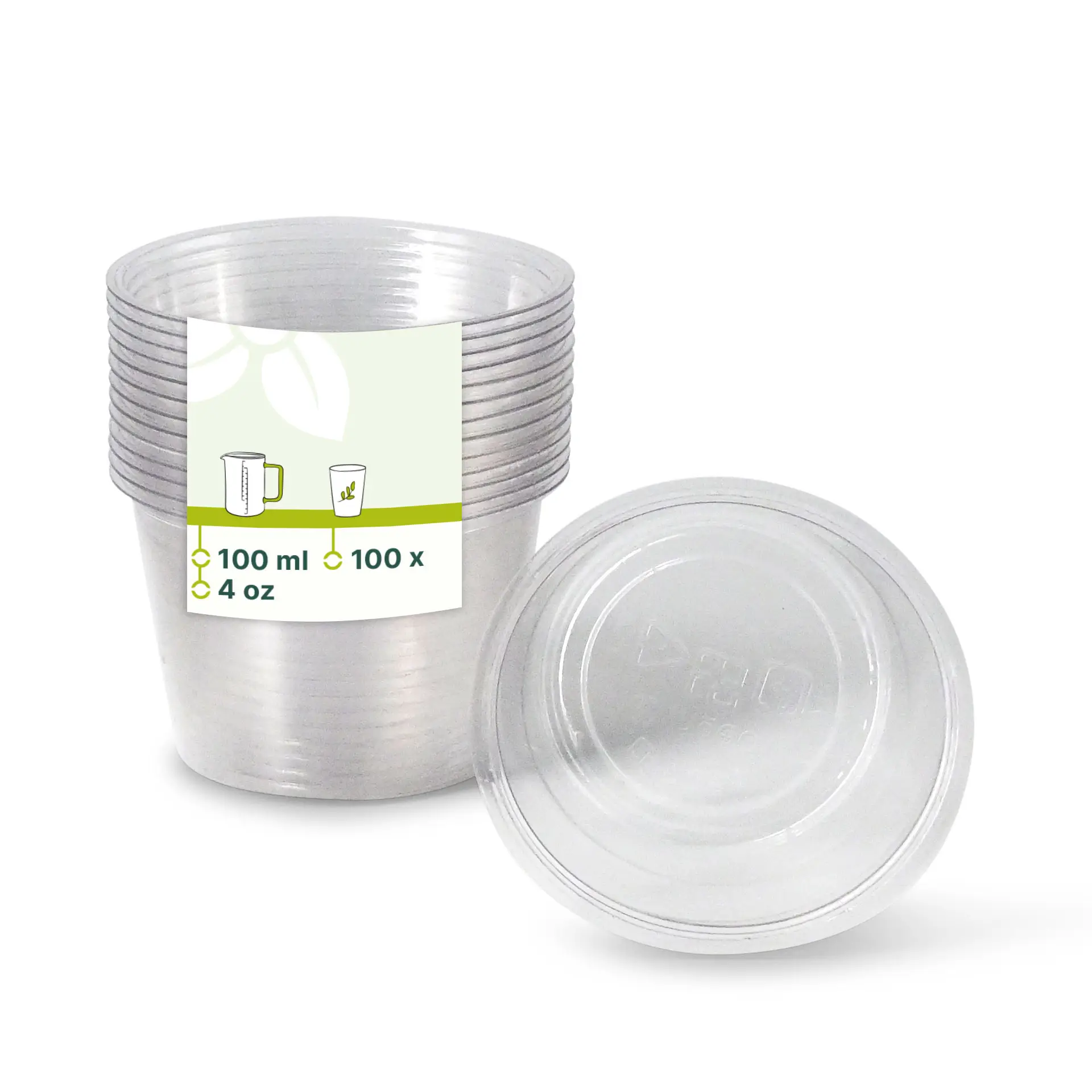 100 ml / 3.5 oz PLA portion cups, Ø 70 mm, clear, round dfc024801-portionsbecher-aus-pla-100-ml-70-mm-klar-rund