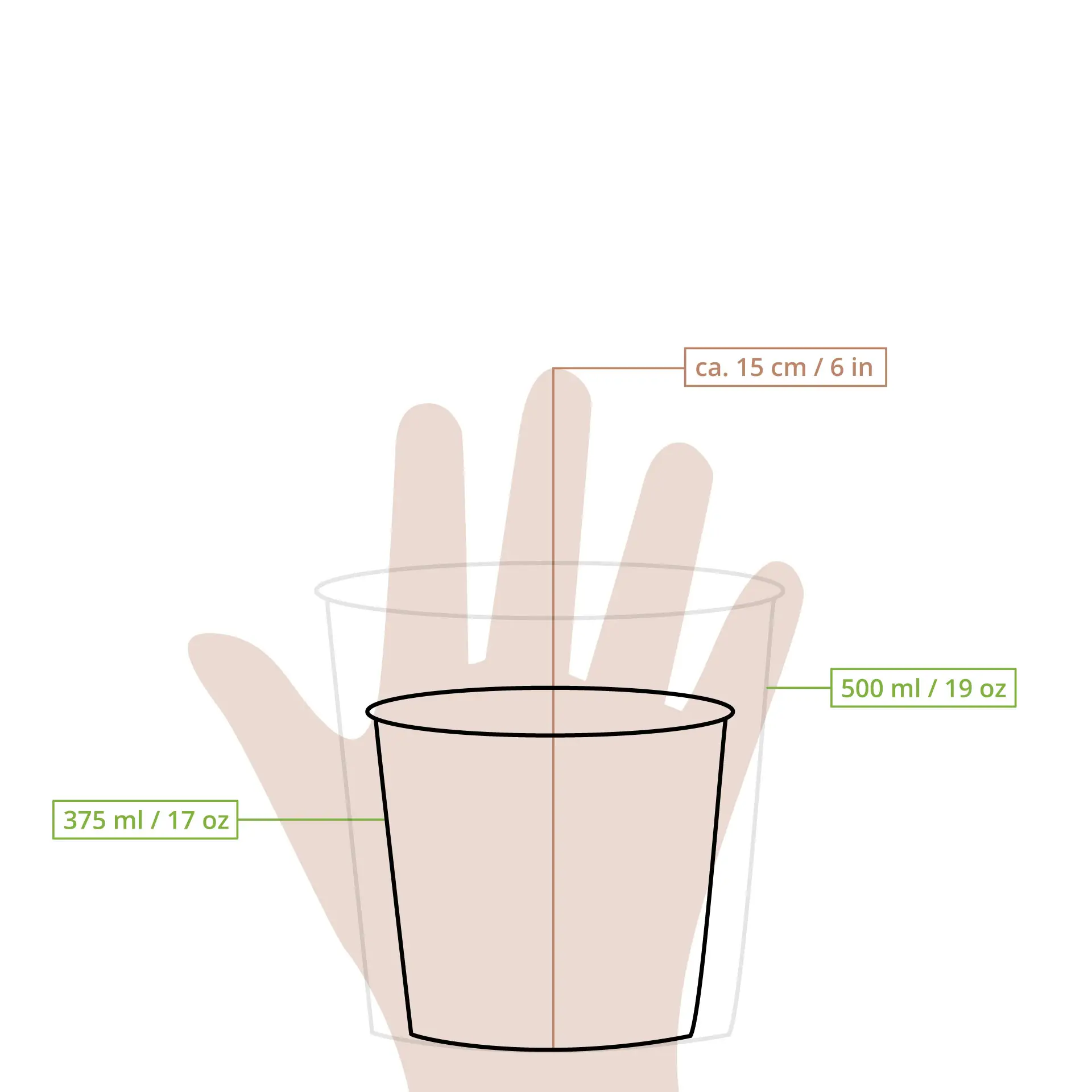 17 oz Ribbed Soup cups, kraft