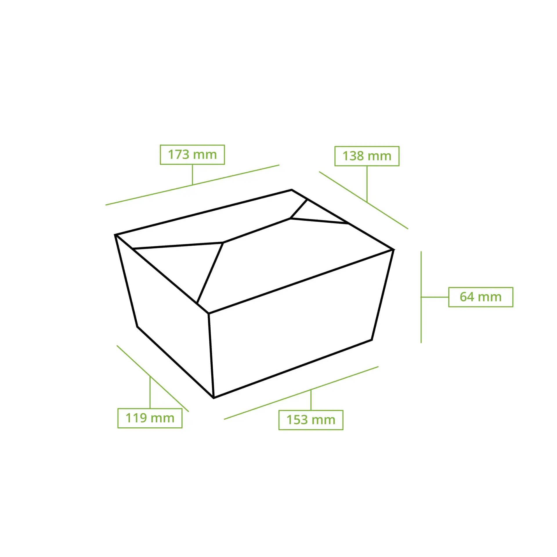 Take-Away Cardboard Boxes 1150 ml, brown
