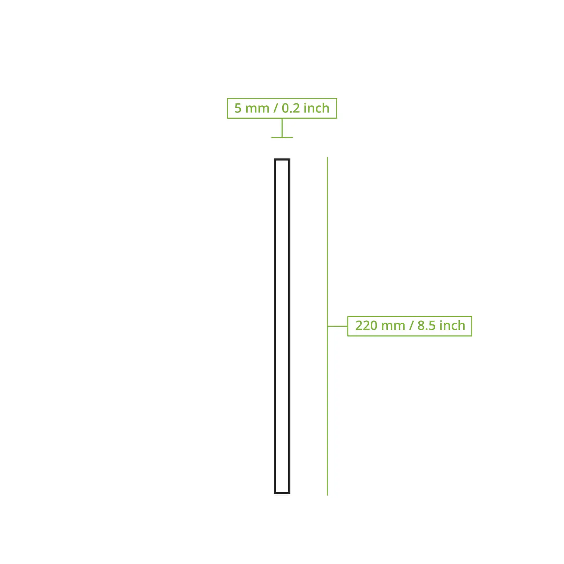 Flexible black paper straw, 5 mm diameter and 220 mm long; suitable for cold drinks; biodegradable and made from sustainable wood.