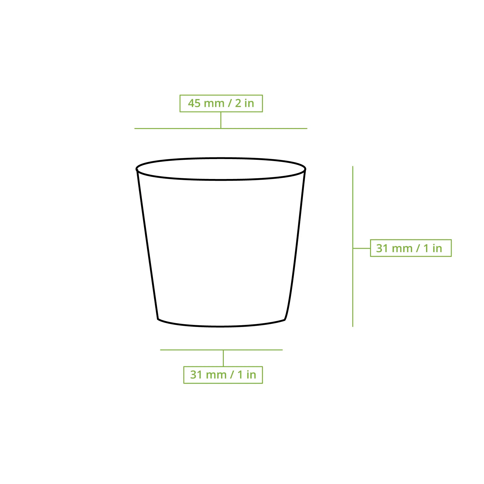 PLA portion cups 30 ml, Ø 45 mm