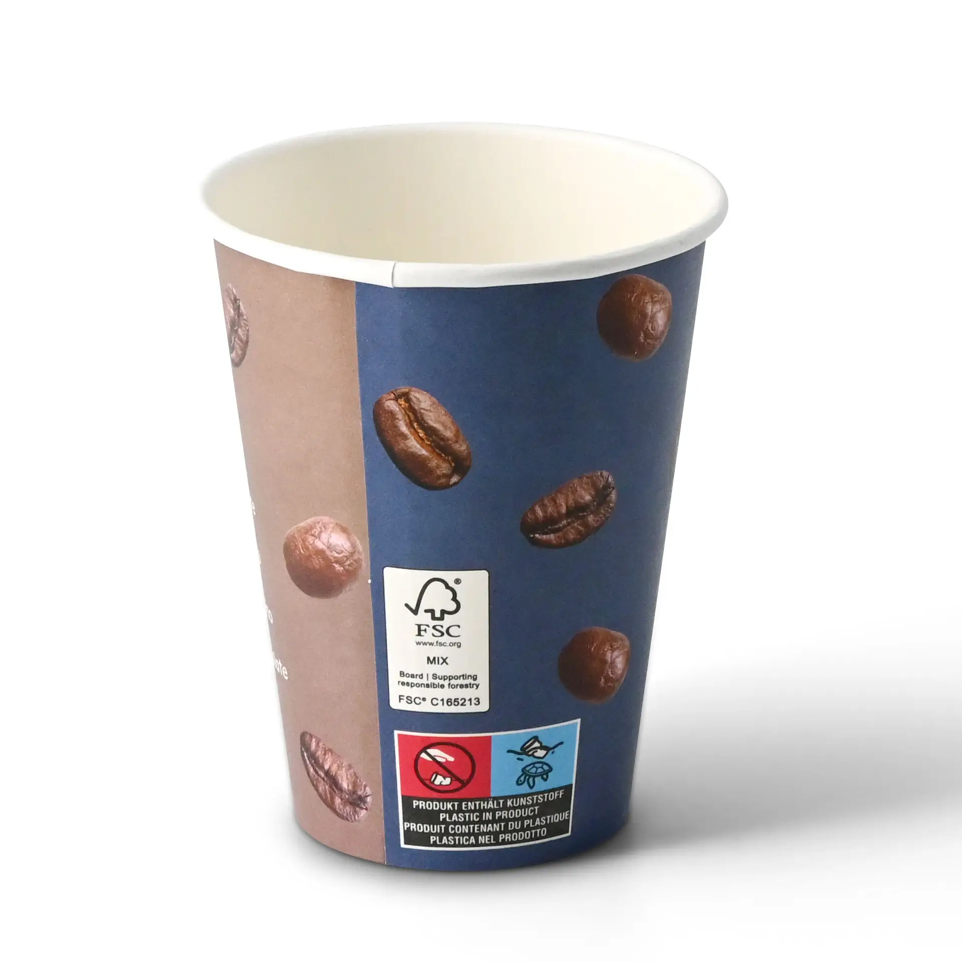 12 oz Paper cup printed with "Coffee" (coated), Ø 80 mm con10023-01-0-pappbecher-bedruckt-kaffee-beschichtet-300-ml-12-oz-90-mm-weiss-2