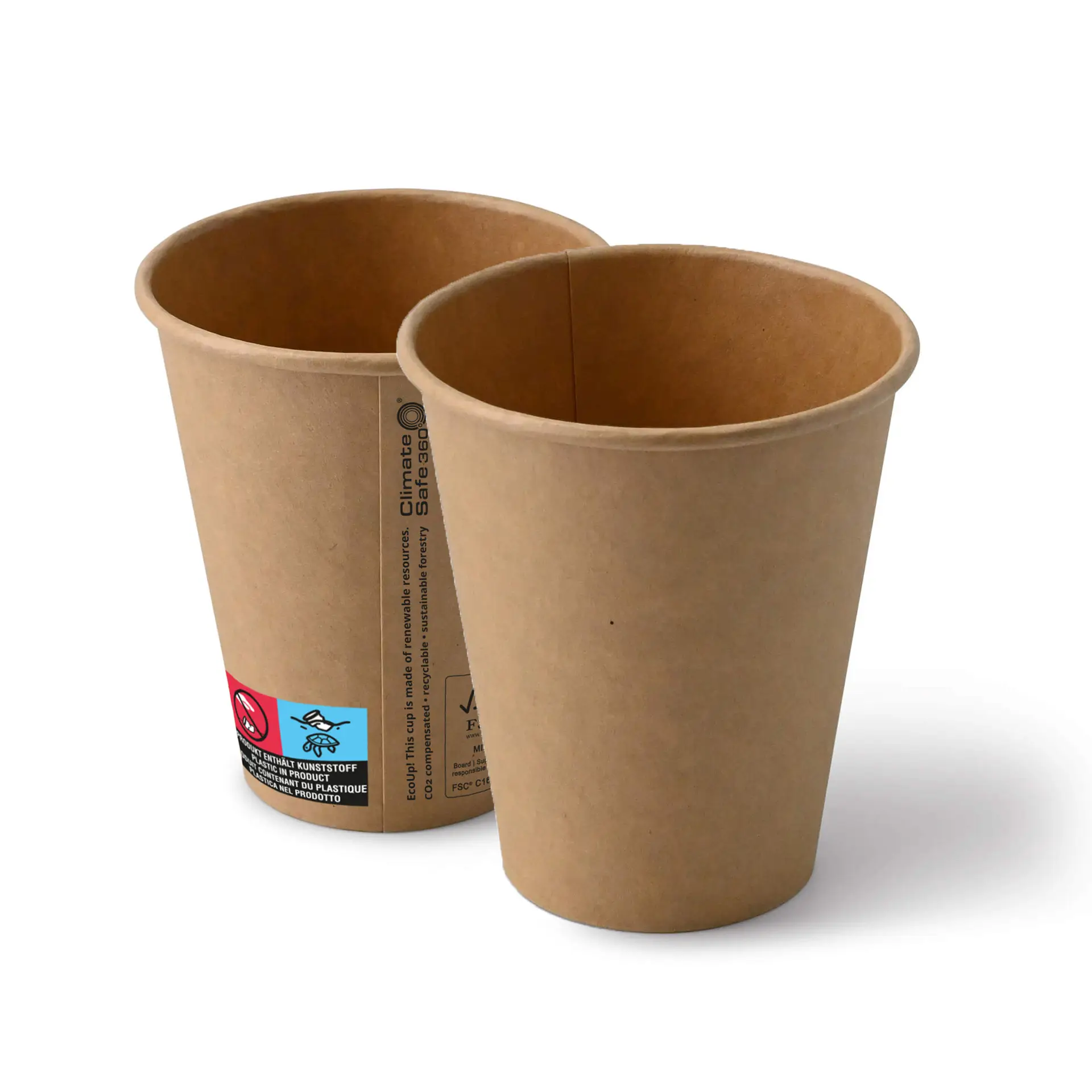 10 oz Paper cups (coated), Ø 90 mm, brown
