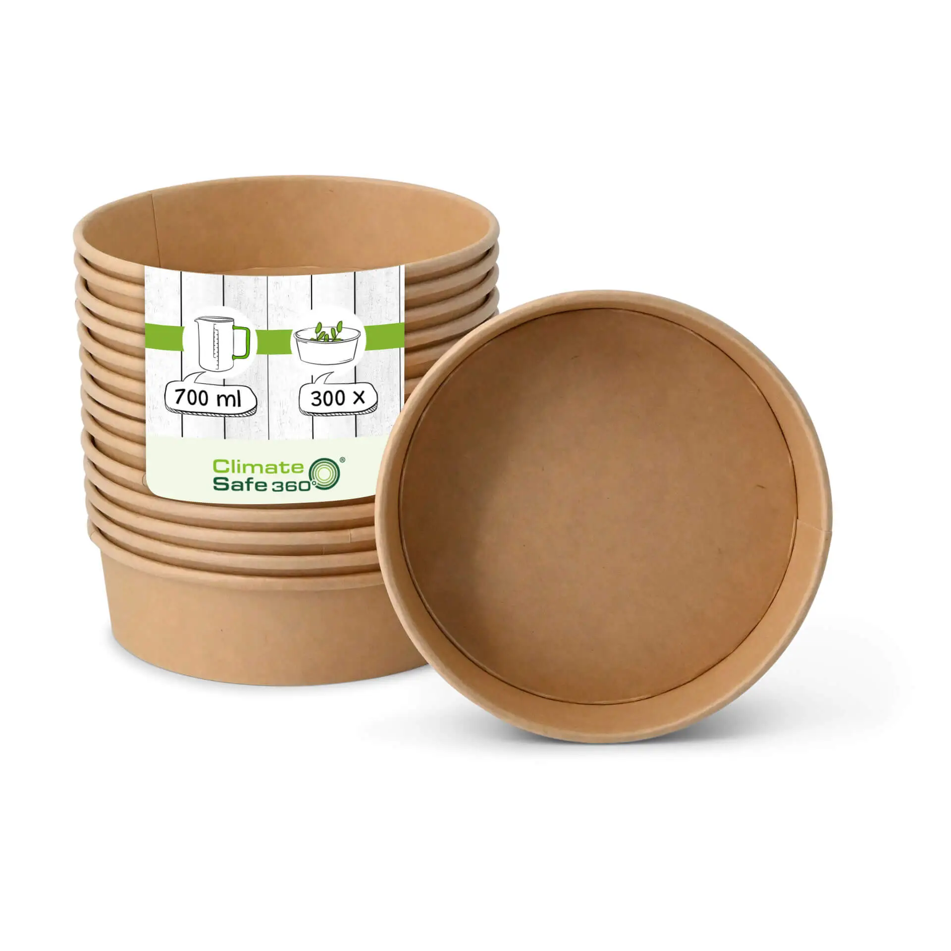 Premium-cardboard bowls (eco-friendly coating) 700 ml, Ø 185 mm brown, round
