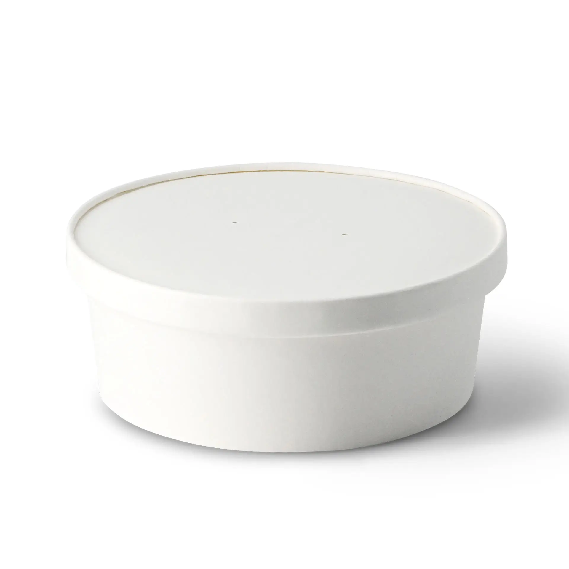 Cardboard lid with membrane (coated) Ø 185 mm, white, round (for paper bowls)