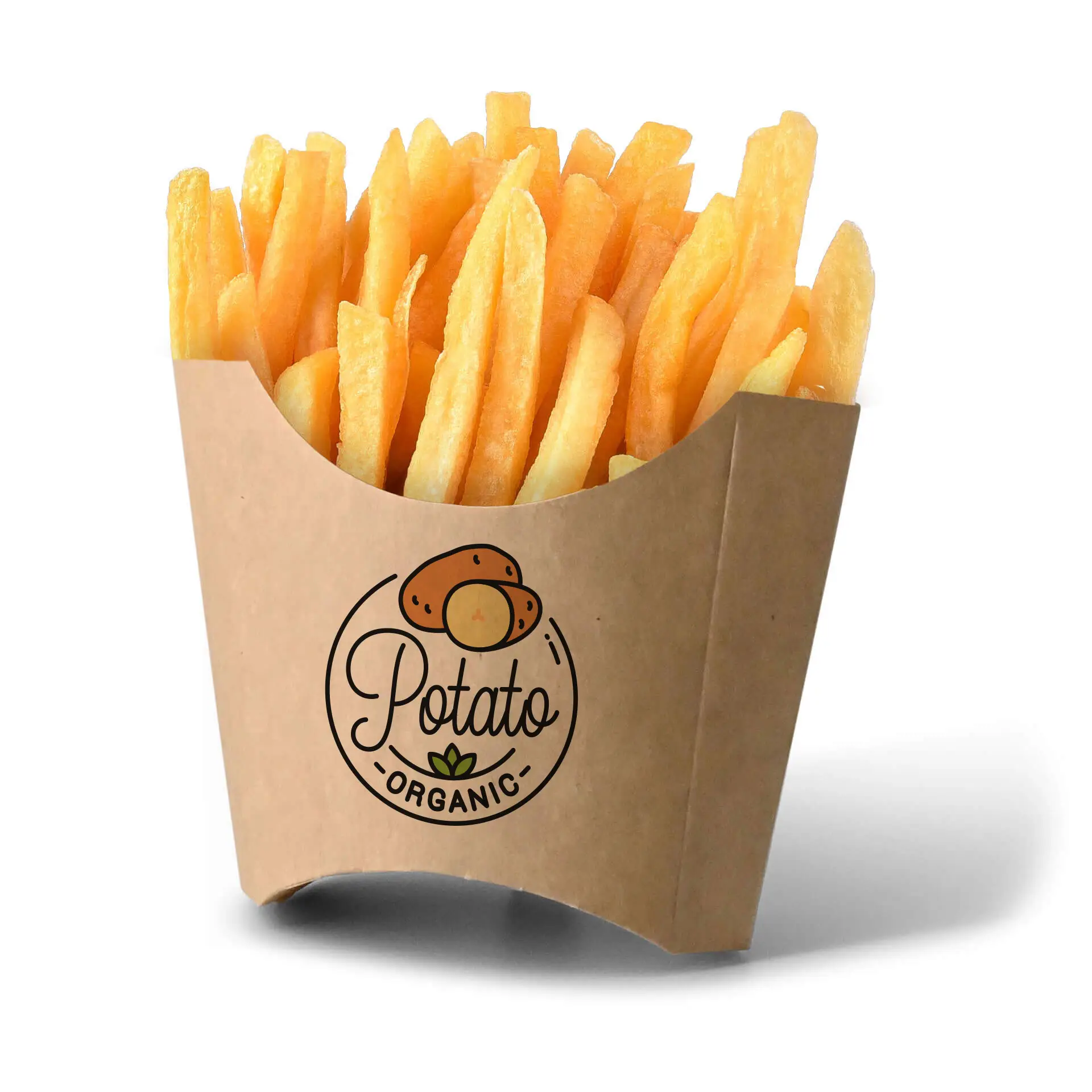 Custom printed fries scoops, 8.5 x 5 x 9.5 cm, PE-coated