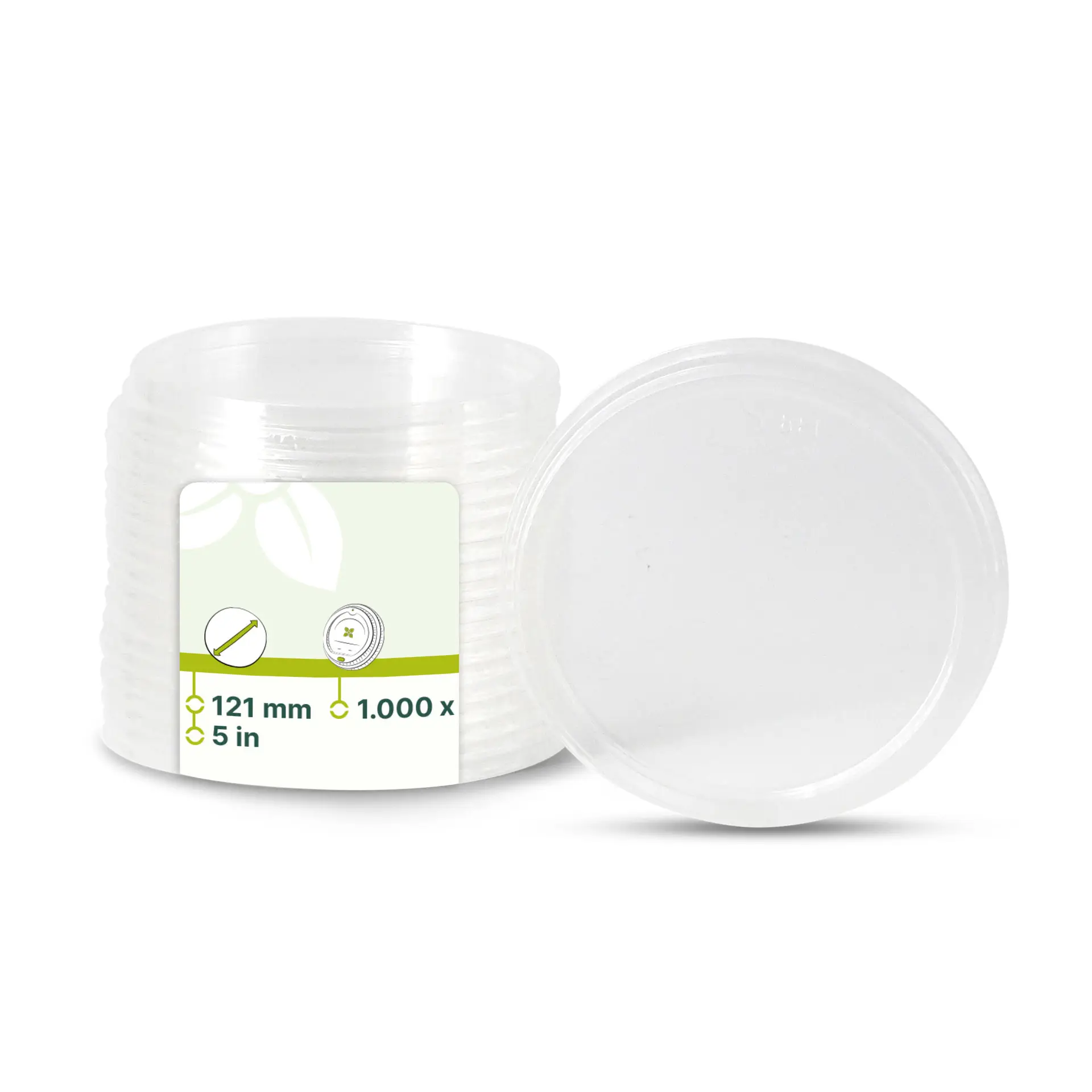 Cup lids PLA Ø 122 mm, round Cup lids PLA Ø 122 mm, round