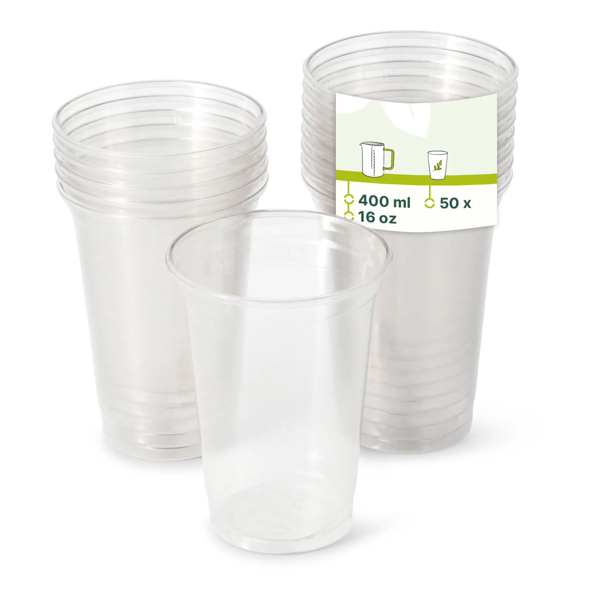 16 oz rPET clear cups, Ø 95 mm 16 oz rPET clear cups, Ø 95 mm