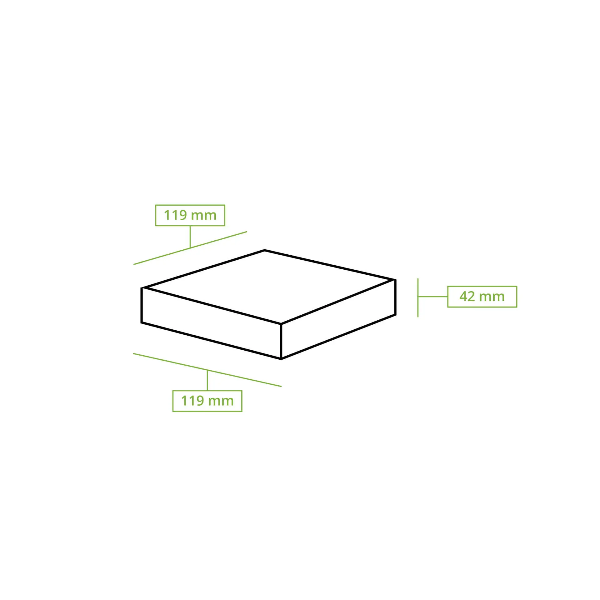 Window boxes, cardboard, 12 x 12 x 4 cm, 600 ml, cellulose window, brown outside, white inside, foldable