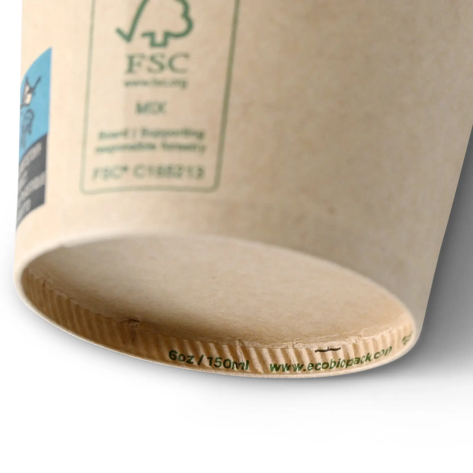 Paper cup 150 ml / 6 oz, Ø 80 mm, single wall, brown, PLA-coated