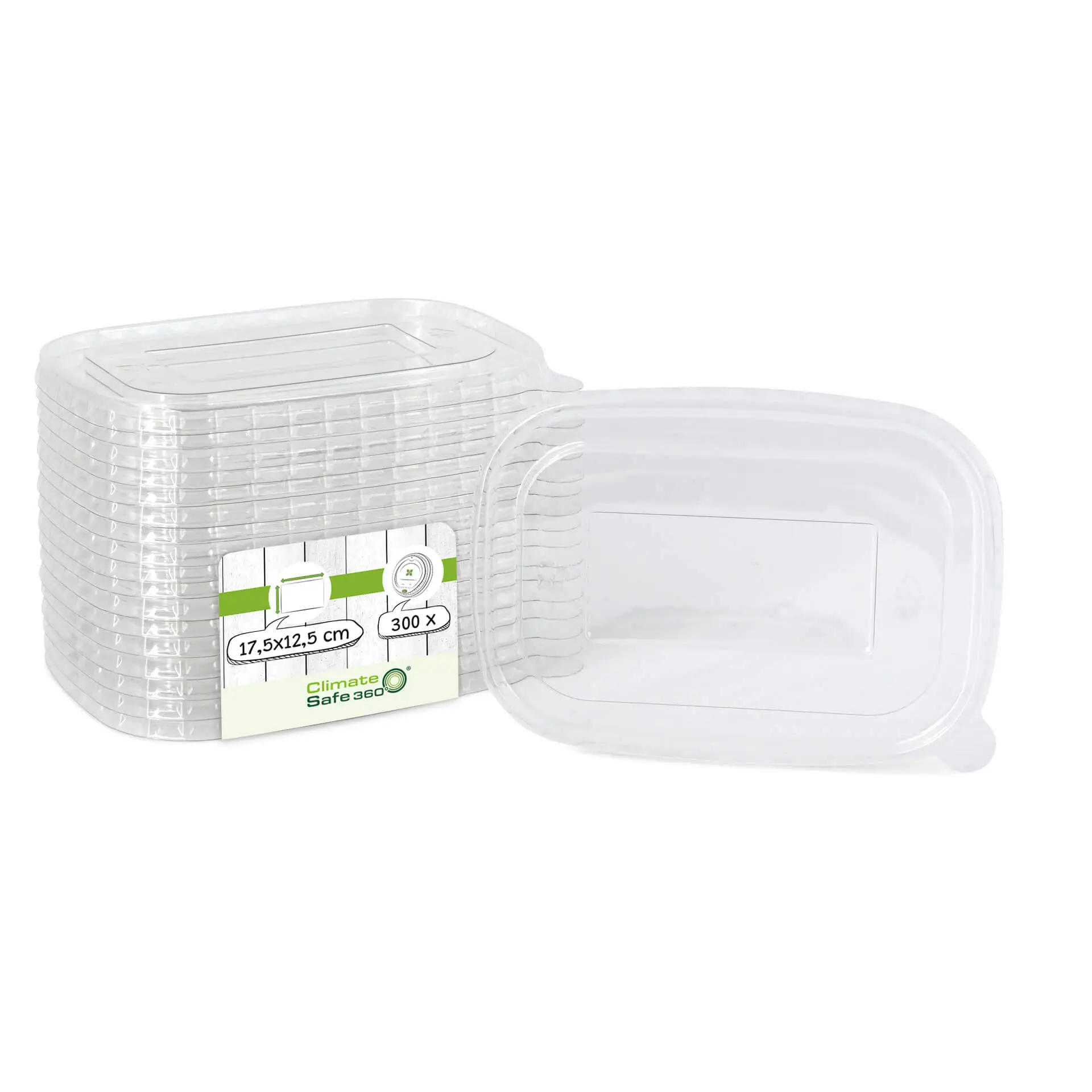 rPET lids 17,5 x 12,5 cm, clear, rectangular