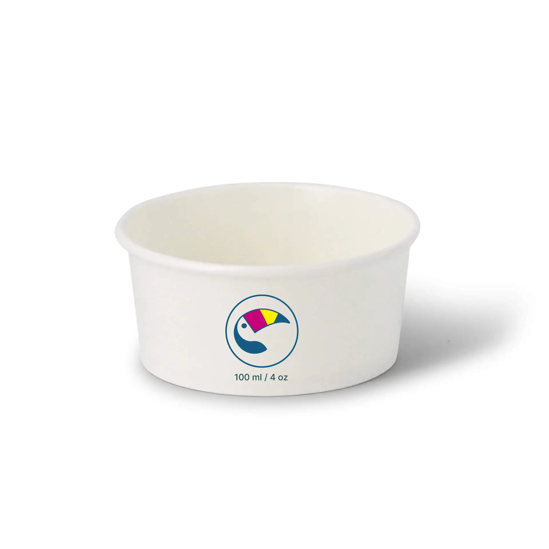 Print ice cream cups (optional with lid), 100 ml / 4 oz, white, PE-coated