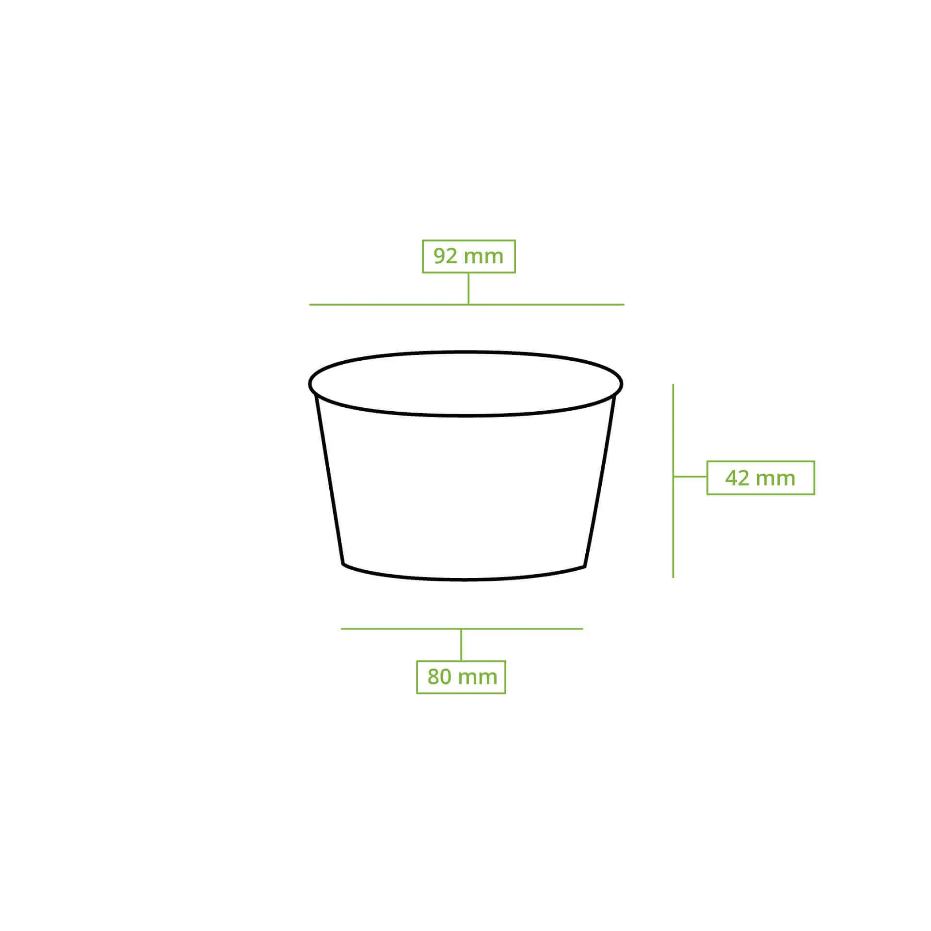 4 oz, max. 6 oz Paper Ice Cream Cups XS, Ø 92 mm, brown