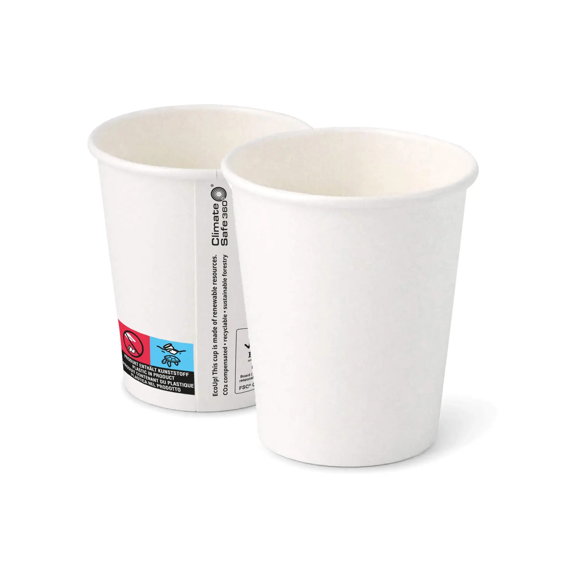 8 oz Paper cups (coated), Ø 80 mm, white