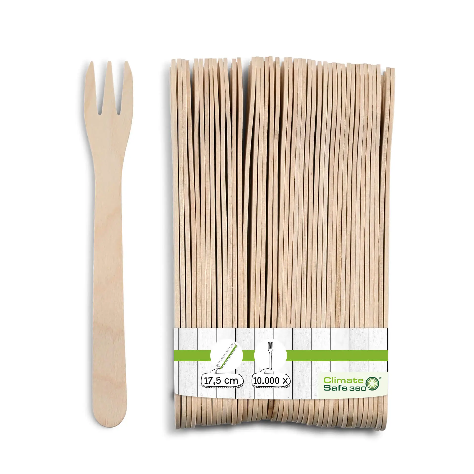 Wooden chip forks XL 17.5 cm, 3 prong