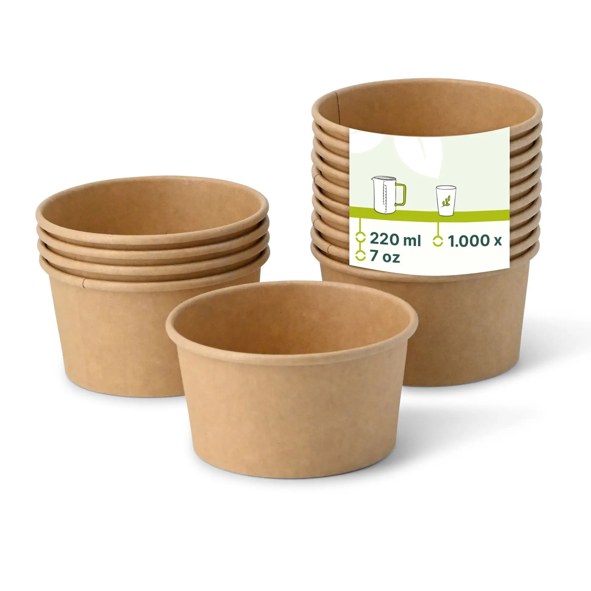6 oz, max. 7.5 oz Paper cups ice cream S (coated), Ø 92 mm, brown 6 oz, max. 7.5 oz Paper cups ice cream S (coated), Ø 92 mm, brown
