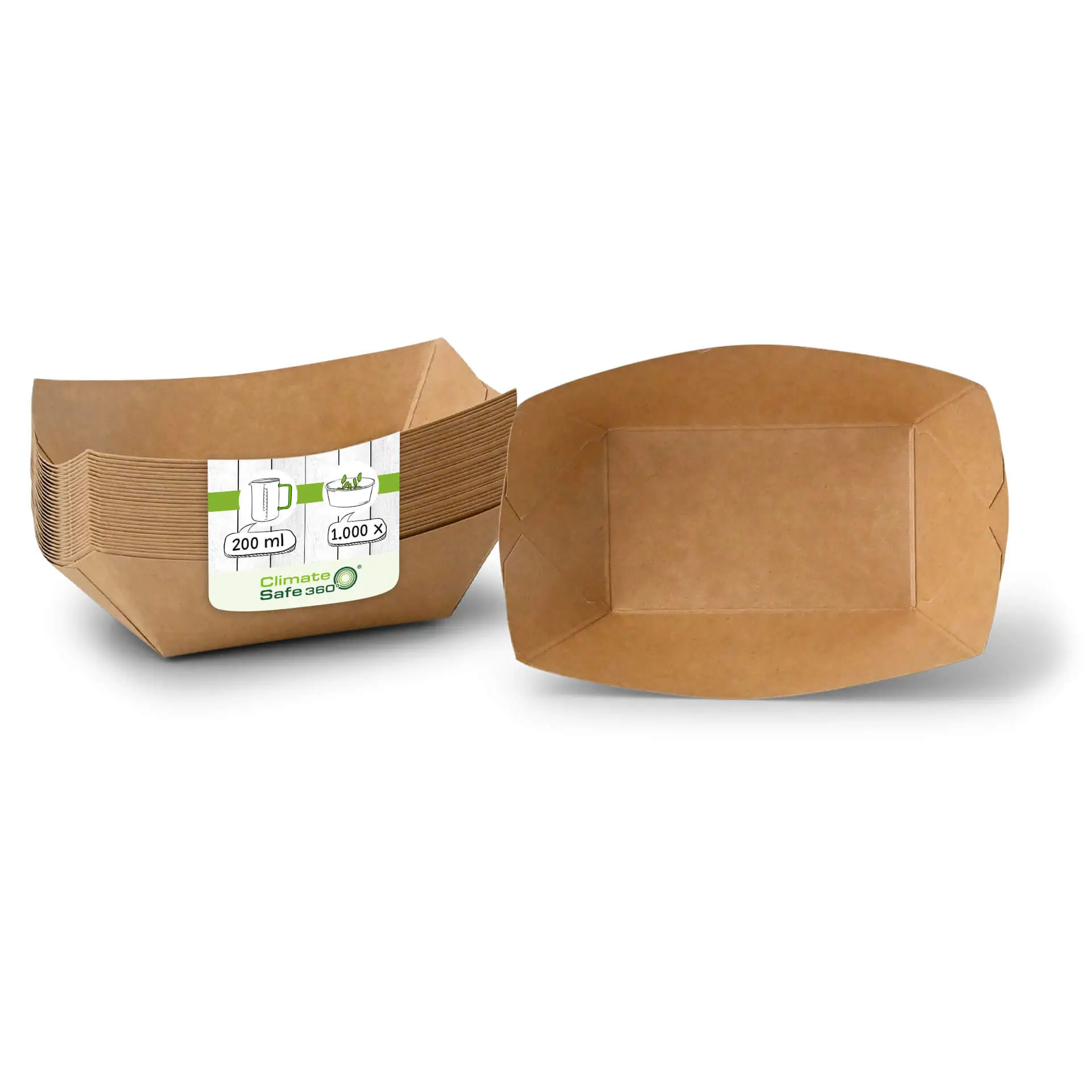 Cardboard Snack Tray 200 ml, 13 x 10 x 3 cm, brown