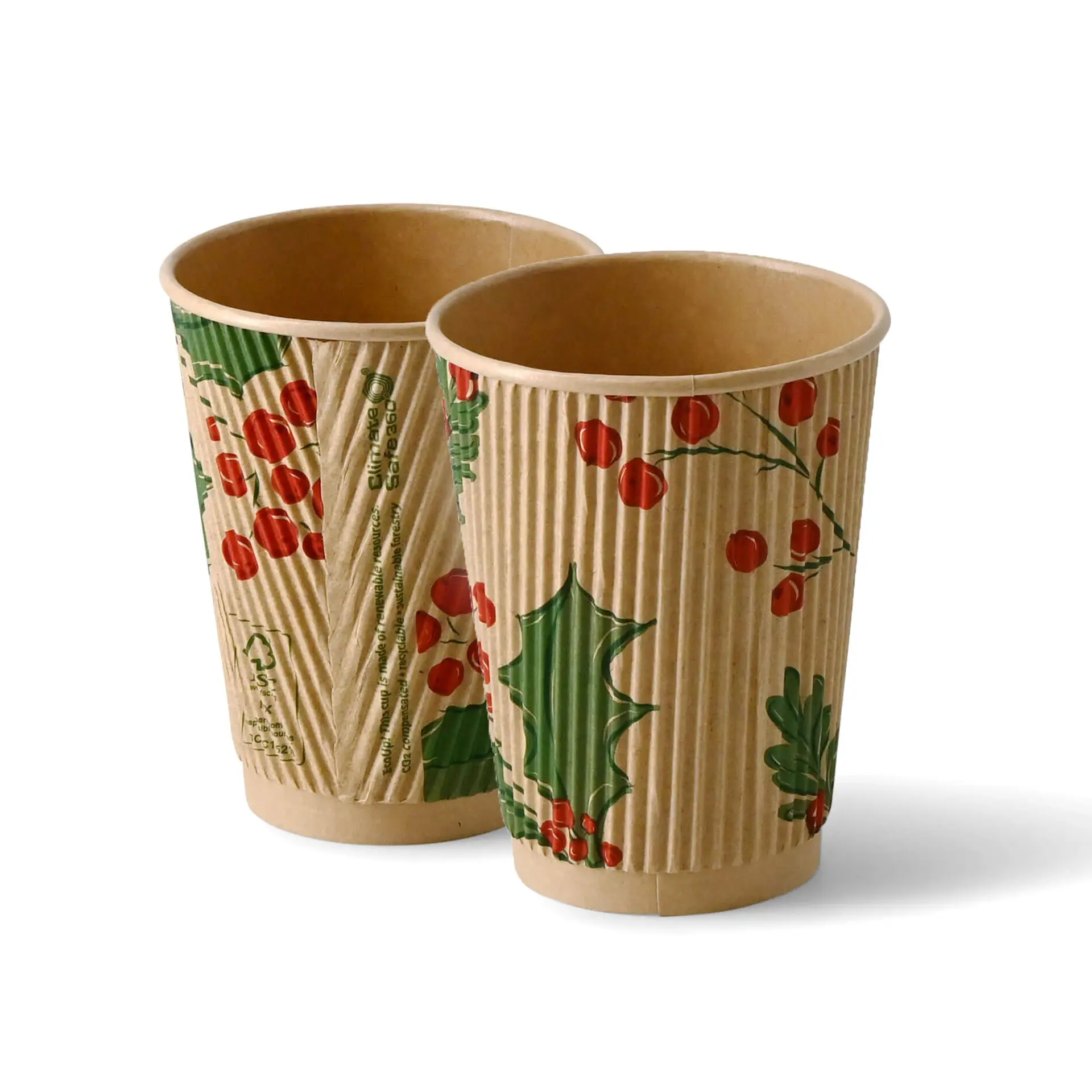 12 oz Ripple cups Winter "Branches", Ø 90 mm, unbleached