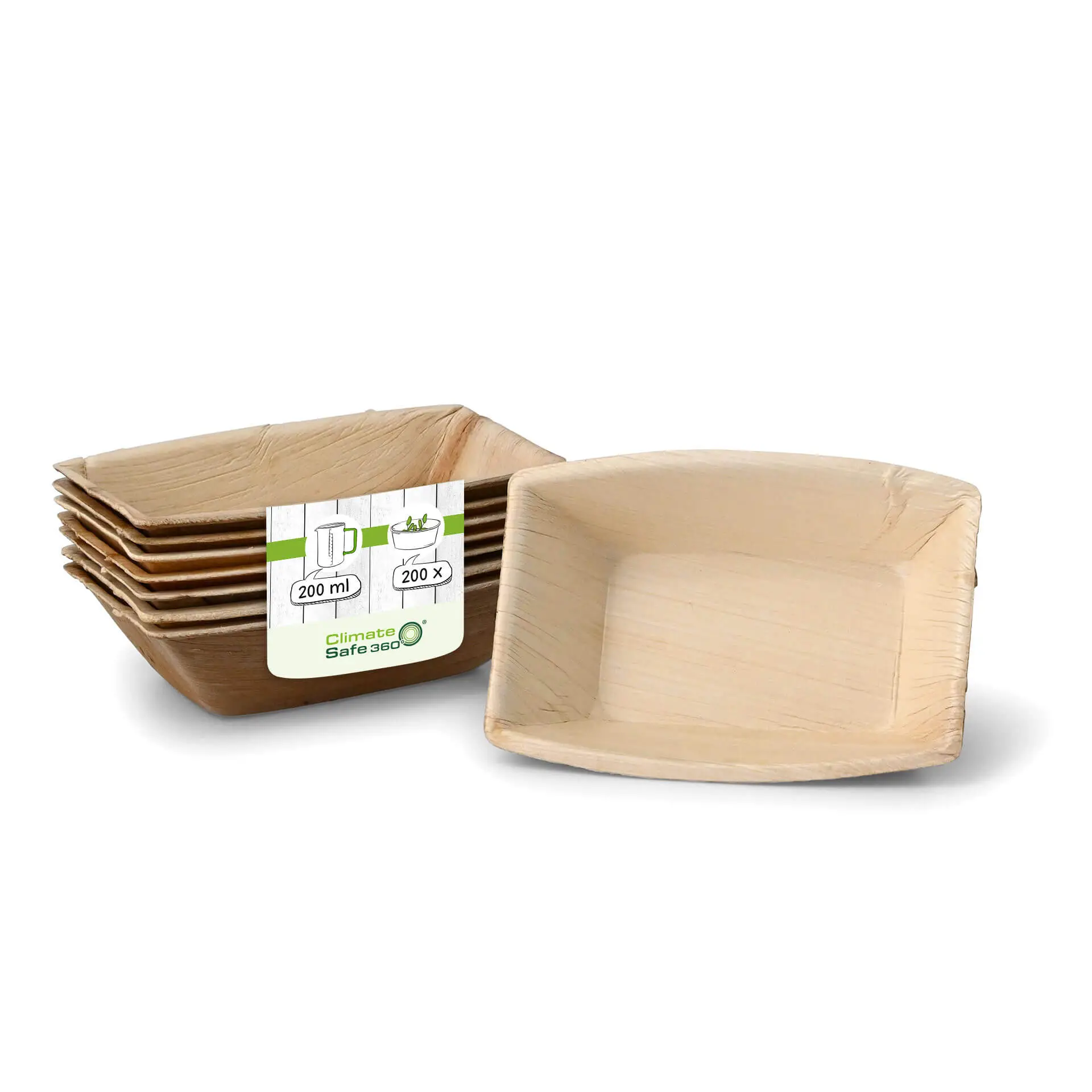 Palm leaf bowls  "Palmware®" 200 ml, rectangular