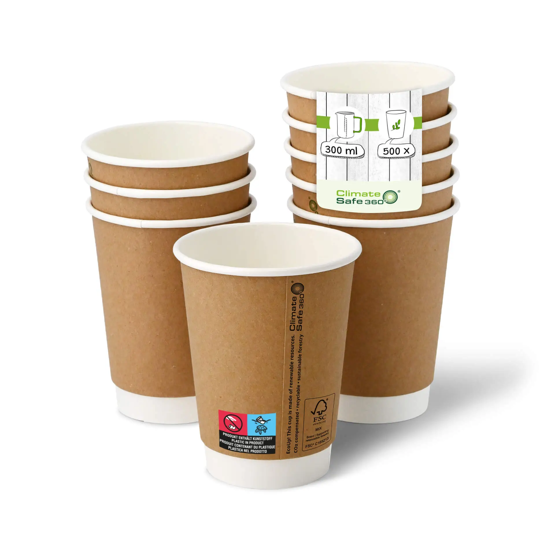 12 oz Take away coffee cups (coated), double-walled, Ø 90 mm, brown, inner white con10003-01-0-coffee-to-go-becher-aus-pappe-beschichtet-doppelwandig-300-ml-12-oz-90-mm-braun-innen-weiss